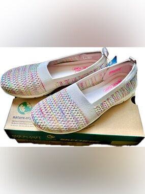 Skechers Women's Be Cool Sherbet Skies Multi-Pastel Woven Slip-On Flats